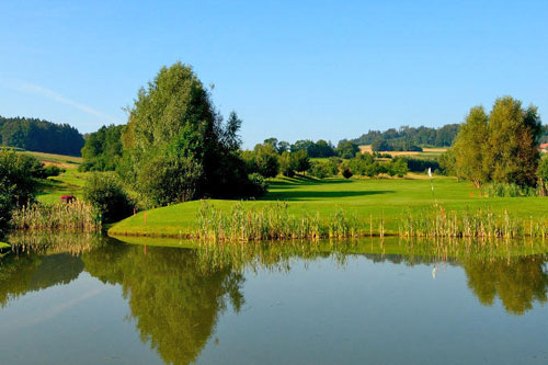 Golf Vuissens Watertrap behind green